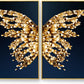 Angelic Golden Wings Crystal Glass Painting – Set of 2