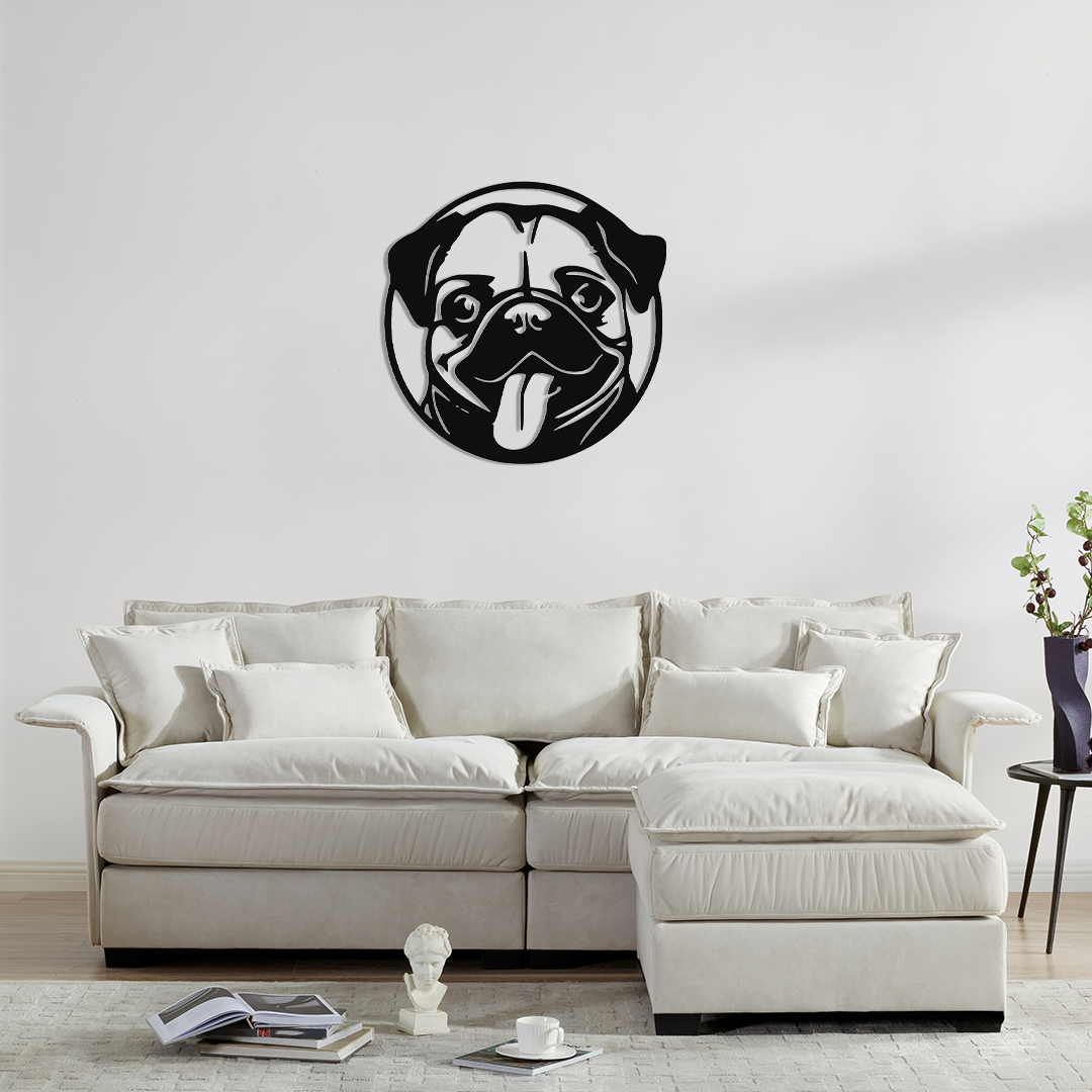 PUG DOG METAL WALL ART