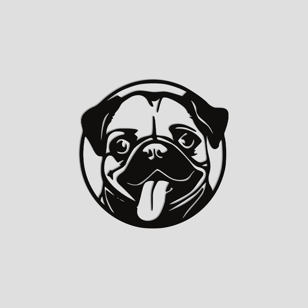 PUG DOG METAL WALL ART