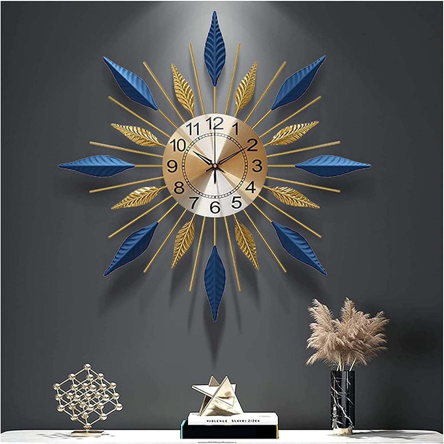 Decor 3D Metal Wall Clock  Unique Design Silent Non-Ticking Wall clock