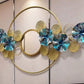 Metal Flower with center mirror Wall Art Iron Wall