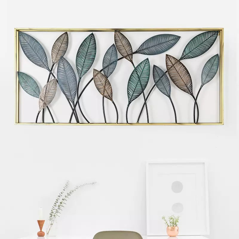 Handicraft Modern Wall Hanging Square Leaf Metal wall Art Used