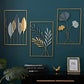 Gold Metal Leaf Wall Sculpture for Living Room