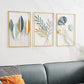 Gold Metal Leaf Wall Sculpture for Living Room