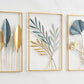 Gold Metal Leaf Wall Sculpture for Living Room