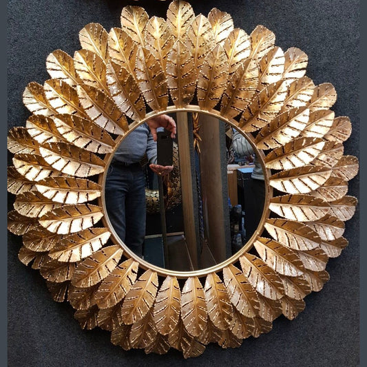 Phooldaan  Handcrafted Leaf Mirror