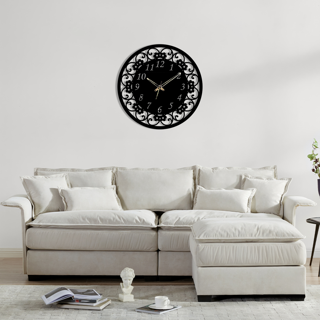 FLORAL CLOCK METAL WALL ART