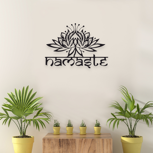 NAMASTE LOTUS METAL WALL ART