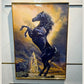 Black Stallion Symphony Crystal Glass Painting