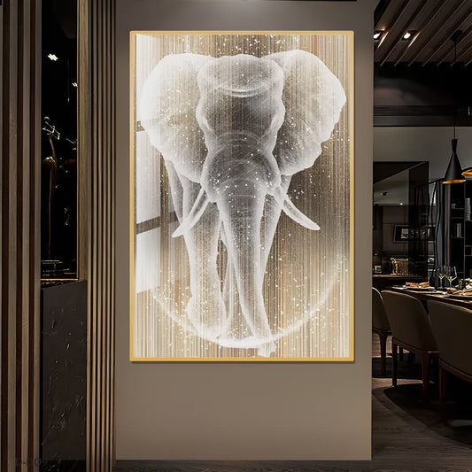 Elephant Symphony Crystal Porcelain Painting