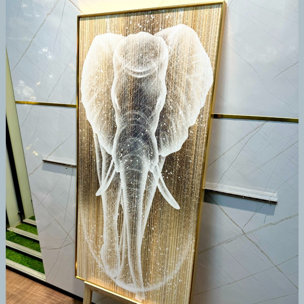 Elephant Symphony Crystal Porcelain Painting