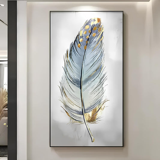 White Feather Crystal Glass Paintings for Wall Decor