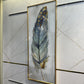 White Feather Crystal Glass Paintings for Wall Decor