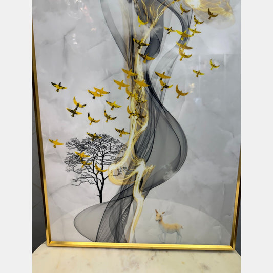 Legato Birds Flow Crystal Glass Painting