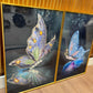 Majestic Butterflies Crystal Glass Painting – Set of 2