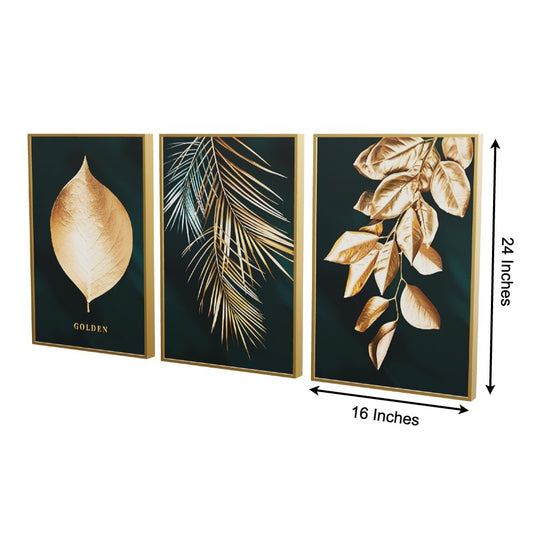 Spring Leaves Crystal Porcelain Painting – Set of 3