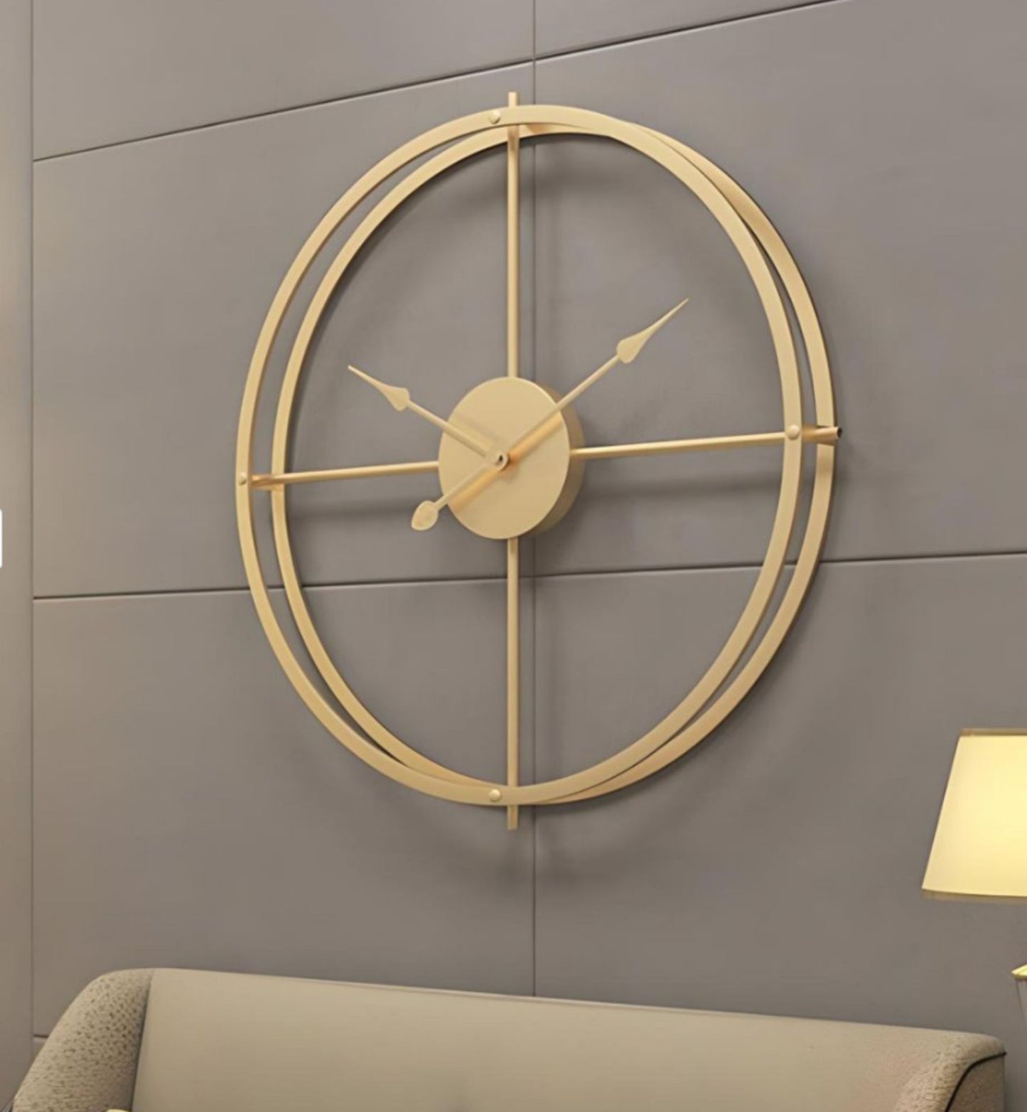 Golden Minimalist Art Metal Wall Clock