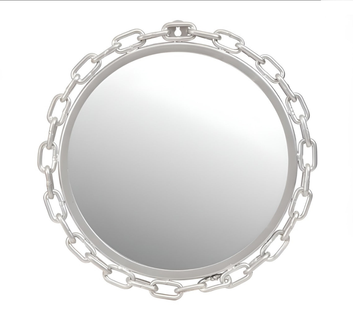 Silver & Brown Metal Mirror